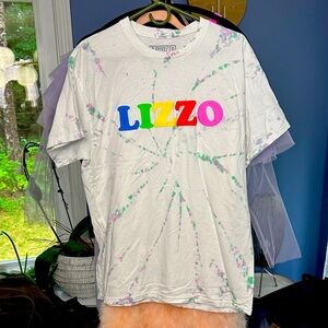LIZZO Large Colorful Tie-Dye Graphic T-Shirt